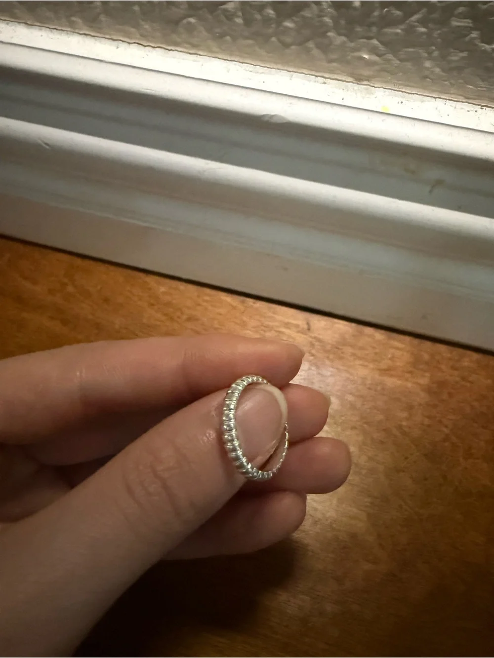 Textured Silver Ribbed Ring - Women's Jewelry size 6